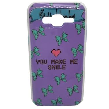 Imagem de Capa Celular Compatível com Samsung Galaxy J2 Prime SM-G532MT / Gran Prime SM-G530 Com Suport Para Dedos (Lilás Laços Verde)