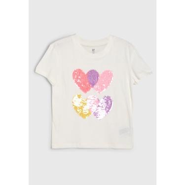 Imagem de Infantil - Camiseta GAP Coração Paete Off-White GAP 435157 menina