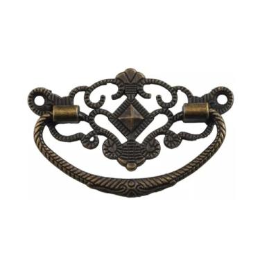 Imagem de Puxador vintage 2,79" x 1,73" gaveta retrô caixa de joias armário de cozinha móveis ferragens(Bronze)