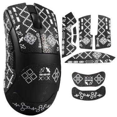 Imagem de immoenuc Adesivo de fita adesiva para Razer DeathAdder V3 HyperSpeed Mouse antiderrapante, autoadesivo, pré-cortado, resistente ao suor, acessórios para mouse de jogo (padrão de impressão)