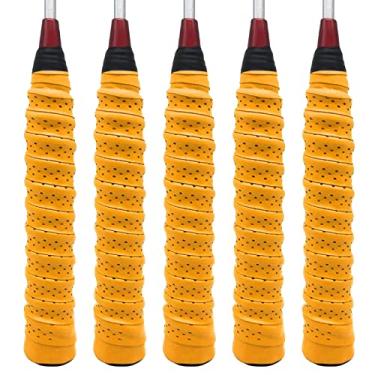 Imagem de 1/5 Pçs Fita de Aperto de Raquete Super Absorvente Badminton Eva Overgrip Antiderrapante Aperto de Tênis Absorver Suor Raquete Pegajoso Aperto de Mão