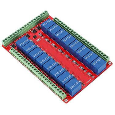 Imagem de Placa de Interface do Módulo de relé Akozon 24V DC 16 Canais Com Gatilho de Alto/baixo Nível para Anti-interferência Superior e Desempenho Estável (#03)