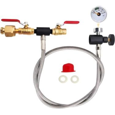 Imagem de Máquina de refrigerante adaptador de refil de cilindro de CO2 mangueira para máquina de refrigerante, estação de recarga de recipiente de CO2 para encher garrafa de CO2 azul de refrigerante