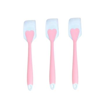 Imagem de Kit 3 Espátulas Silicone Cozinha Coração 28cm Reforçada