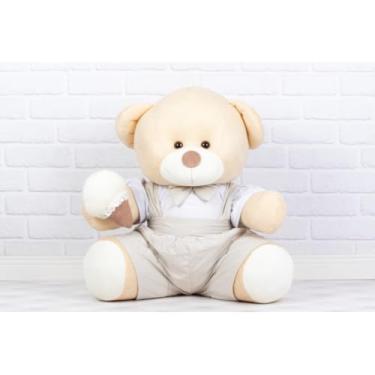 Imagem de URSO DE PELUCIA GIGANTE 48 CM - DECORAÇÃO (DOCINHO SUSPENSORIO - XADREZ DE BEGE)