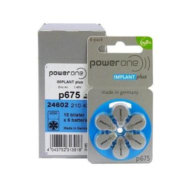 Imagem de Baterias P675 Powerone Implant Plus Implante Coclear 60 - Power One