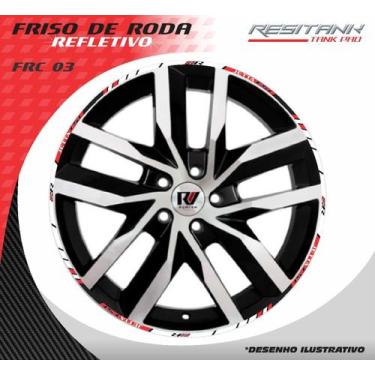 Imagem de Friso De Roda Refletivo Para Jetta R-line Aro 17' Resitank, Preto e ve