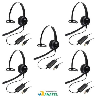 Imagem de Kit c/ 5 headset usb zox dh-80