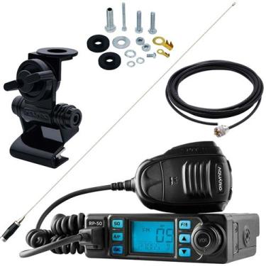 Imagem de Rádio Móvel Px 80 Canais Antena Inox 1,40 metros Cabo 5,5m Suporte Por