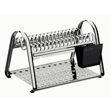 Imagem de Escorredor De Louça Aço Inox Ciclo Tramontina, Aço inox, Louça, Cinza,