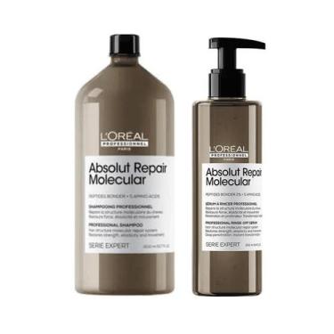 Imagem de Kit Absolut Repair Molecular Shampoo 1,5L e Serúm 250ml - LÓreal - L'Ó