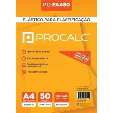 Imagem de Plástico P/ Plastificação PC-FA450 220x307 125m 0,05mm 50 Un - Procalc