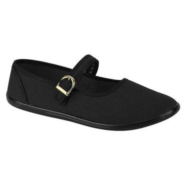 Imagem de Sapatilha de pano moleca 520.75 solado flexível com fivela, Preto, 35