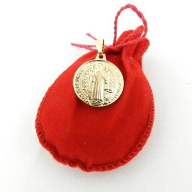 Imagem de Pingente São Bento 20mm Folheado Ouro 18k Pi190 - WNBIJOUTERIAS