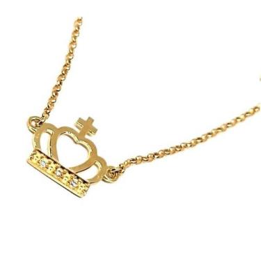 Imagem de Pulseira com Pingente de ouro 18k Coroa - Elegancy Joias