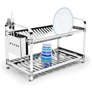 Imagem de Escorredor de Louças 20 Pratos com Porta Talher em Aço Inox Mak-Inox 8