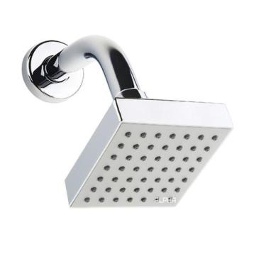 Imagem de Ducha Chuveiro Aquecedor Solar Gás Flatt Quadrado Articulado - Alpha H