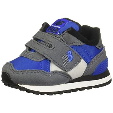 Imagem de New Balance Tênis infantil unissex 515 V1 com gancho e laço, Chumbo/cobalto, 18
