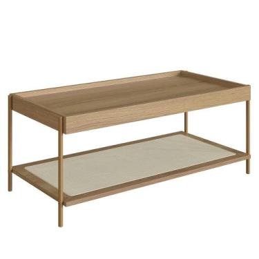 Imagem de Mesa de Centro Para Sala Pé Metal Arlo A10 Hanover/Dourado - Mpozenato