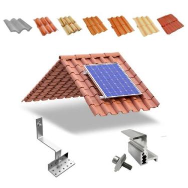 Imagem de Kit Estrutura Suporte Linha C 01 Placa Solar Telha Colonial - Kaztec