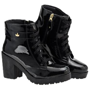 Imagem de Coturno Feminino Tratorado Verniz Moderno Conforto Casual - World Boot