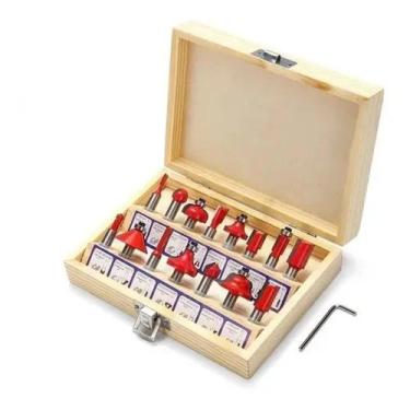 Imagem de Jogo De Fresas Tupia C/15 Pçs 6Mm Com Maleta - Nakasaki