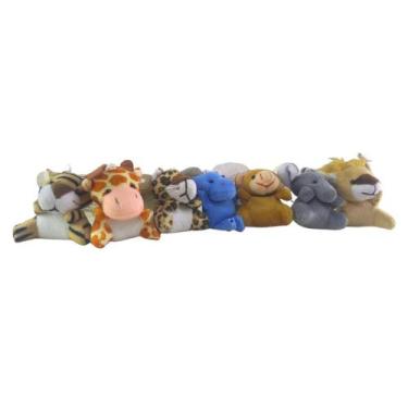 Imagem de Kit 7 Mini Chaveiros de Pelúcia Safari 6cm Lembracinha Chave - S2 Toys