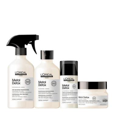 Imagem de Kit LOréal Professionnel Metal Detox Shampoo Leave-in Máscara e Spray 