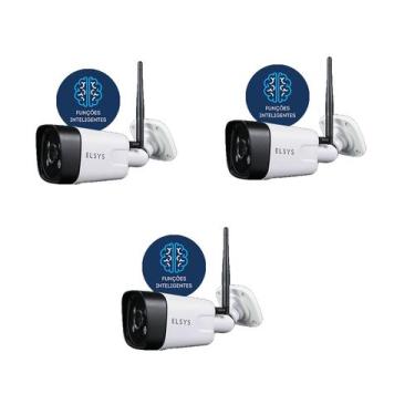 Imagem de Kit 3 Cameras Externas Wi-Fi com Inteligencia FULLHD - ELSYS