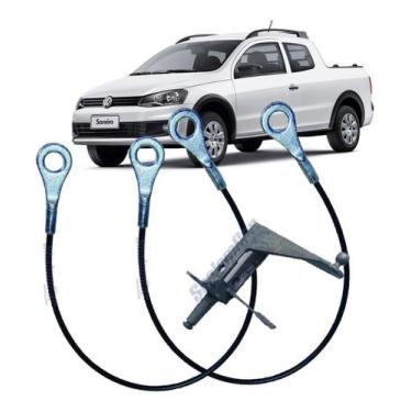 Imagem de Fechadura + Cabo Tampa Traseira Saveiro G5 Cavalete Maçaneta - SHALOMC