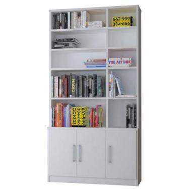 Imagem de Estante Livreiro 3 Portas 5 Prateleiras com Nichos Legend F04 Branco -