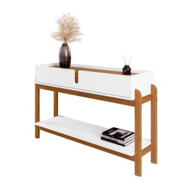 Imagem de Aparador Buffet Lizz com 2 Gavetas e Pés de Madeira Maciça - CASA D, B