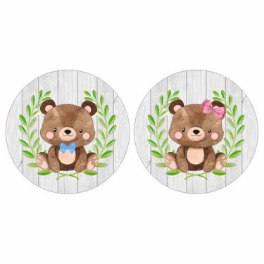 Imagem de Adesivo Chá Revelação Ursinhos 100 Unidades 3cm - Fixa Personalizados