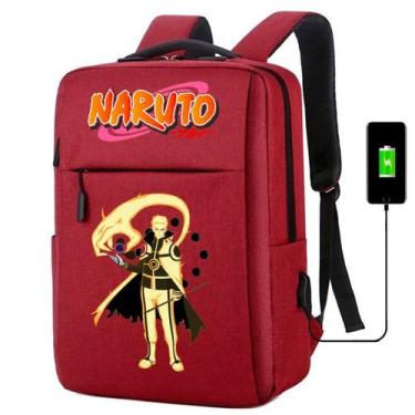 Imagem de Mochila USB Escolar Estampa Infantil Naruto Notebooks, Trabalho Escola