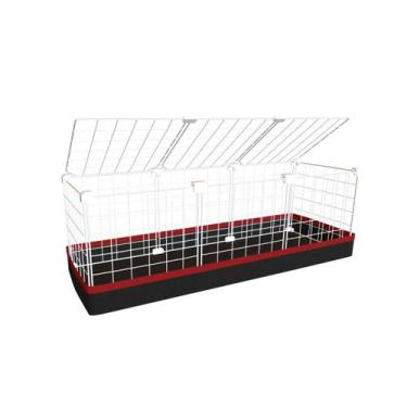 Imagem de Cercado Aramado Porquinho da Índia 30x90x30 Cm Branco com Teto e Bande