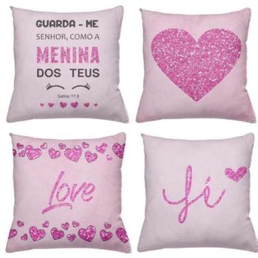 Imagem de Kit 4 Capas de Almofadas Decoração - Gaby Flor Confecções , Menina