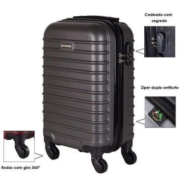 Imagem de Mala de bordo capacidade 10kg para viagem - Ultra Leve, Grafite