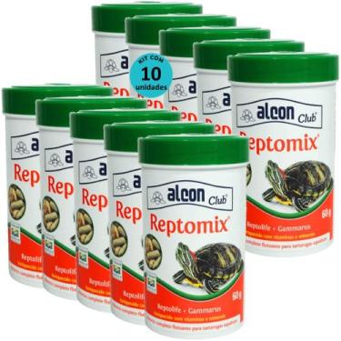 Imagem de Ração Alcon Club Reptomix 60g Para Tartarugas Aquáticas Kit Com 10
