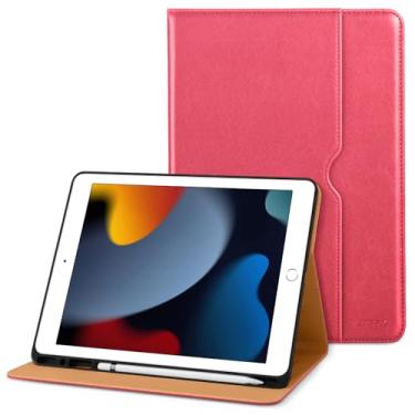 Imagem de DTTO Capa para iPad 9ª/8ª/7ª geração de 10,2 polegadas 2021/2020/2019, capa fólio de couro premium com suporte para Apple Pencil - despertar/hibernar automático e vários ângulos de visualização,
