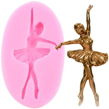 Imagem de YIHUOMOLDS Molde de silicone para meninas bailarina, dançarina, fondant para decoração de bolos, enfeite de cupcake, pasta de goma de chocolate, doce, argila de polímero