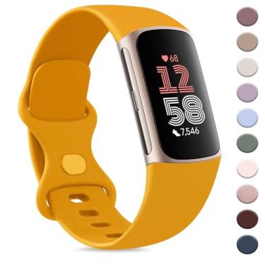 Imagem de AK Pulseira esportiva compatível com Fitbit Charge 6 Bandas/Fitbit Charge 5 pulseiras femininas masculinas, clássicas macias de substituição pulseiras para Fitbit Charge 6/5 Advanced Fitness & Health