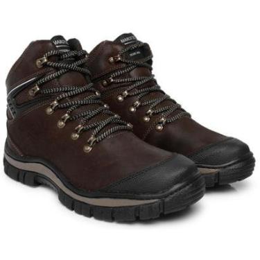 Imagem de Bota Adventure Coturno Couro Masculina Moda Casual Sola Tratorada Cano médio Modelo Robusta Estilos-Masculino