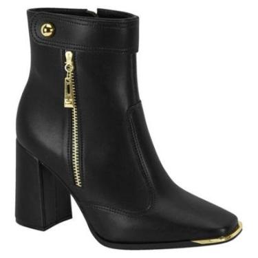 Imagem de Bota Feminina Vizzano Bico Quadrado Cano Médio 3085.201 Preto 35-Feminino