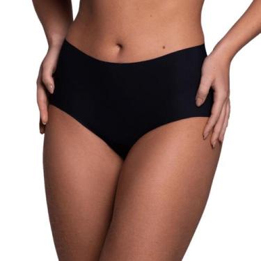 Imagem de Calcinha Feminina Caleçon Microfibra Sem Costura Liebe, G, Preto