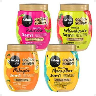 Imagem de Kit Salon Line Multy Creme: Melancia, Morango, Maracujá e Banana 1Kg