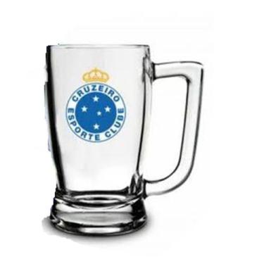 Imagem de Copo Caneca de vidro Cruzeiro torcedor oficial futebol presente - Allm