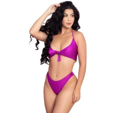 Imagem de Biquíni Amarração Sem Bojo Feminino Canelado Verão - Bella Fiore Modas