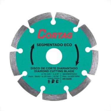 Imagem de Disco cortag diamantado segmentado eco 110mm furo 20mm verde p/serra m
