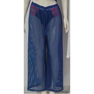 Imagem de Calça tela telada pantalona saída de praia tendência verão - Tropicana