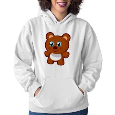 Imagem de Moletom Feminino Ursinho Desenho - Foca na Moda, Branco, M